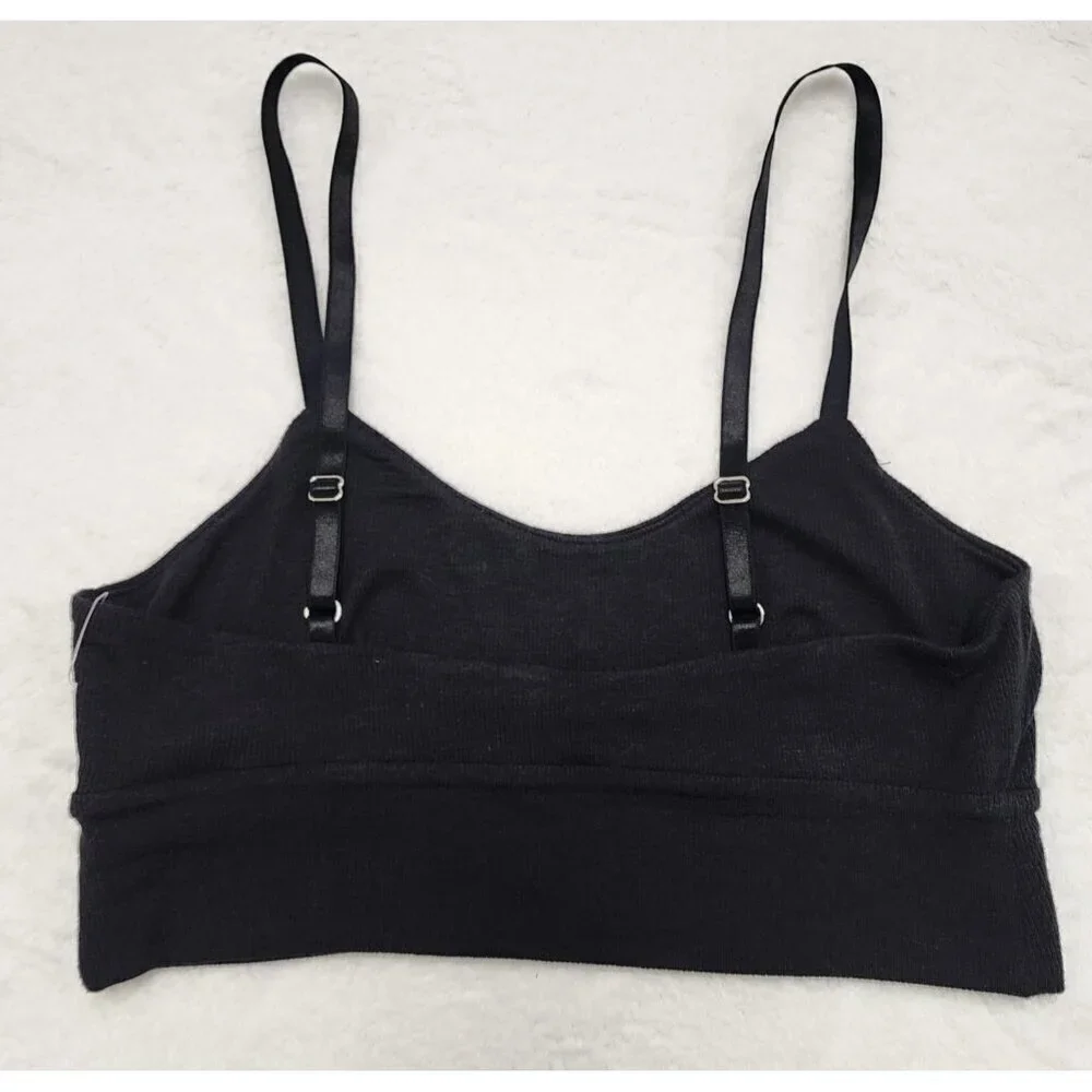 Athleta Well Rested Rib Sleep Bra Black Small - Picture 3 of 5